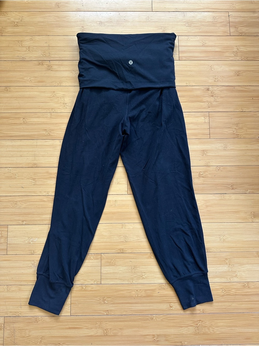 lululemon athletica Fold-Over Waist Black Jogger Pants